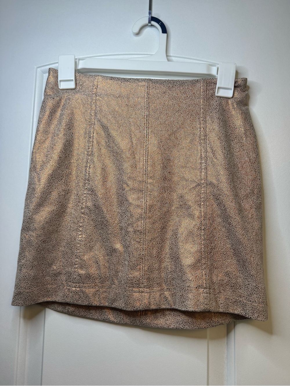 Free People Metallic Gold Mini Skirt